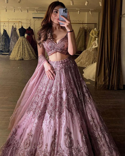 Blush Royale Pink Minimalistic Lehenga Choli