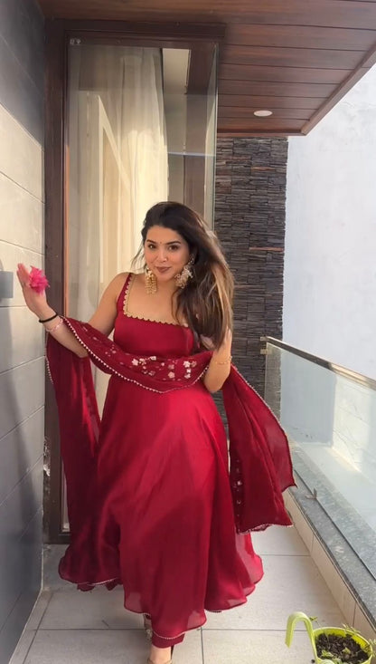 Zarmin Wine Glow Anarkali Suit