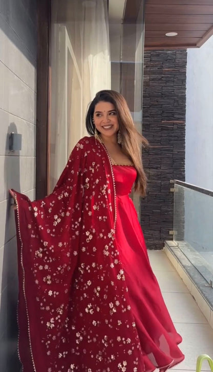 Zarmin Wine Glow Anarkali Suit