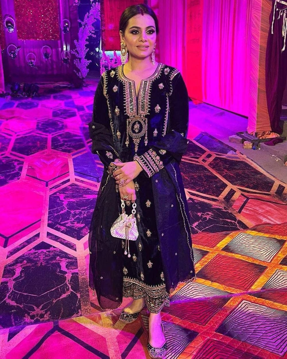 Festive Velvet Glow Palazzo Set