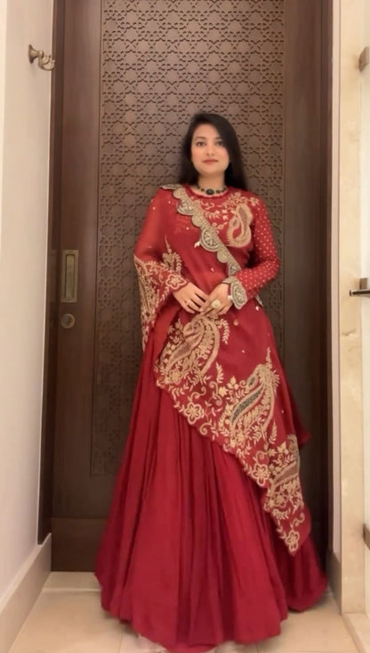 Ruby Reverie Shrug Lehenga Set