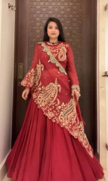 Ruby Reverie Shrug Lehenga Set