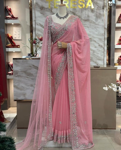 Ethereal Grace Embroidered Saree