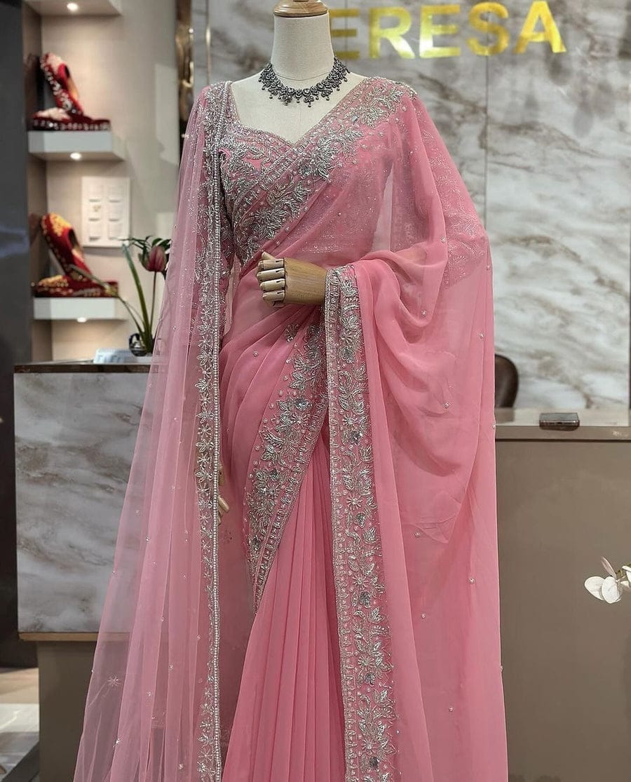 Ethereal Grace Embroidered Saree