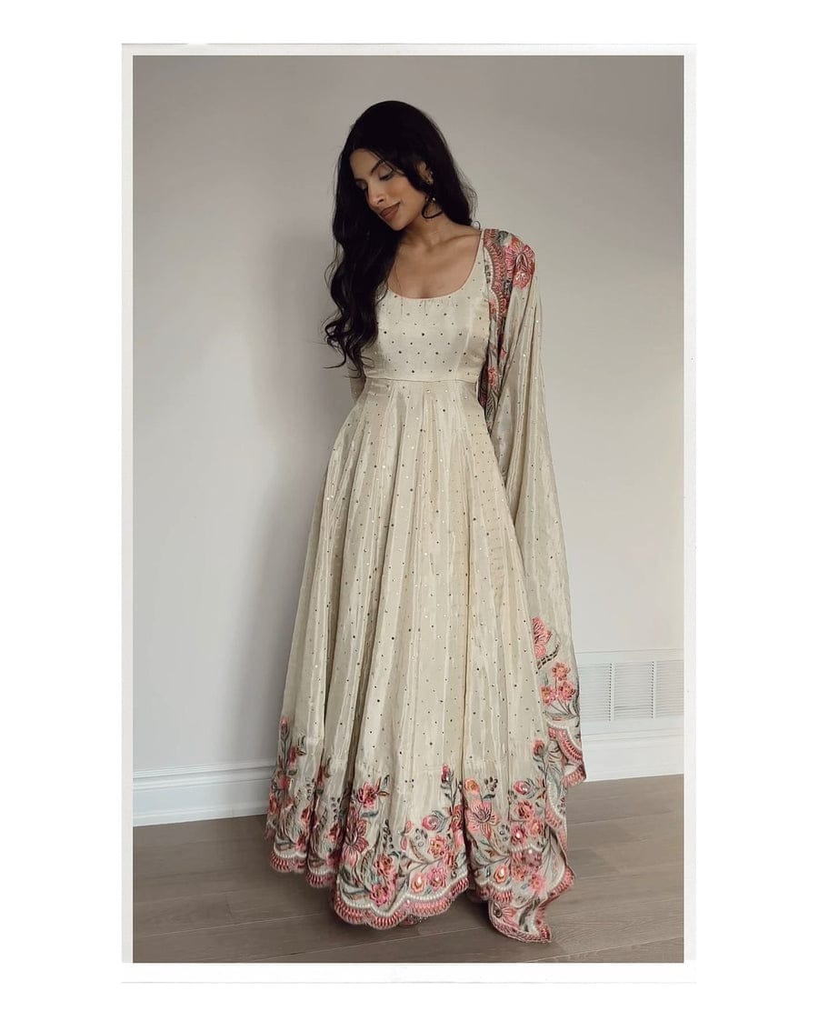 Fiza-E-Chand Ivory Bloom Anarkali