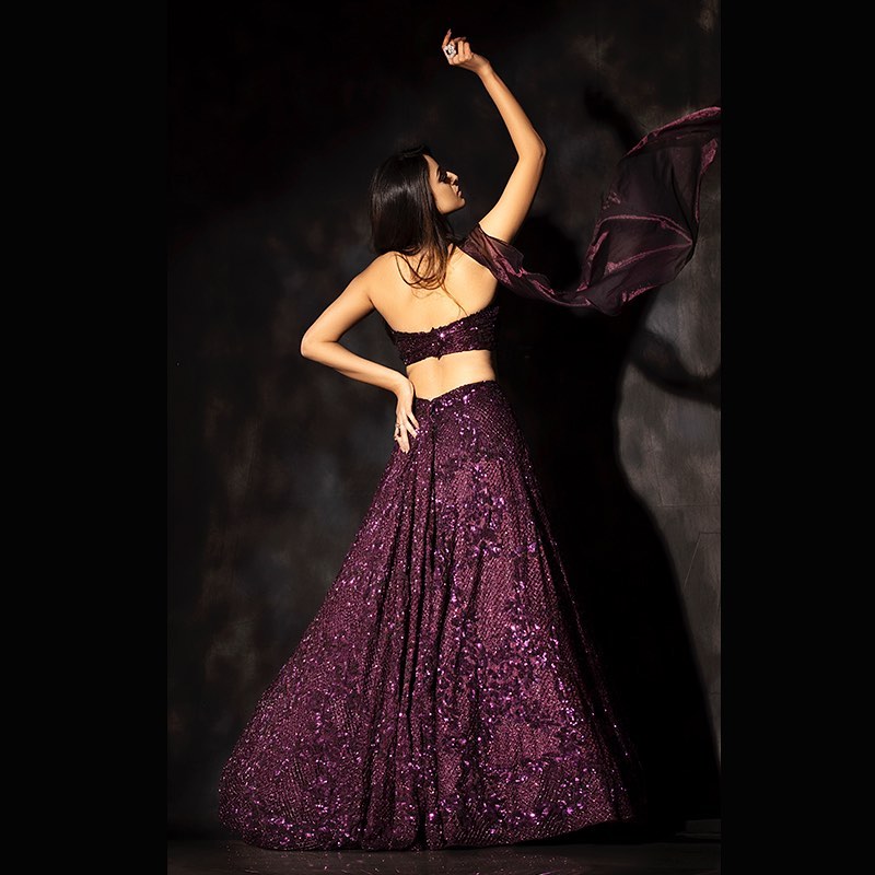 Royal Mist Voilet  Lehenga Set