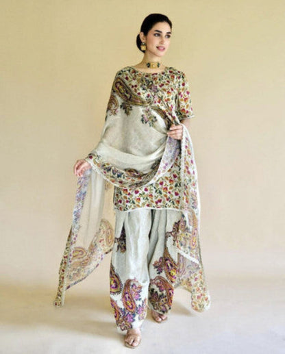 Satin Organza Designer Suit