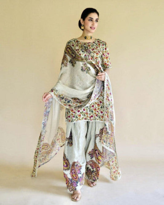 Satin Organza Designer Suit