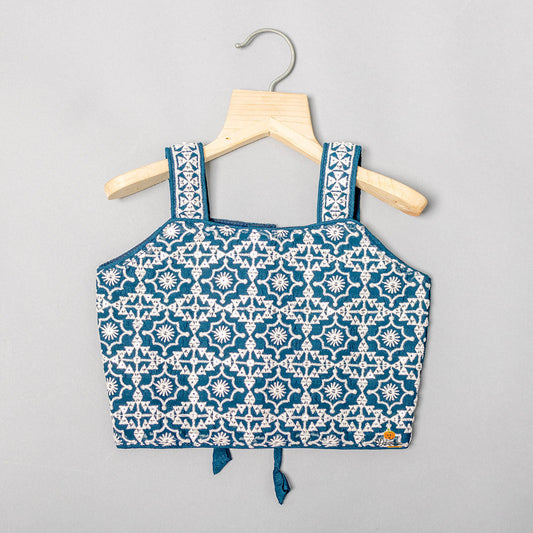 Rama Embroidered Lehenga Choli for Girls