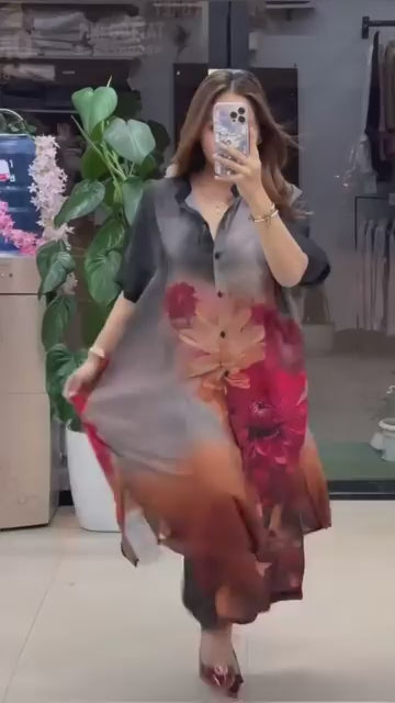 UPGRADE FOX GEORGETTE PRINTED KURTI PLAZO