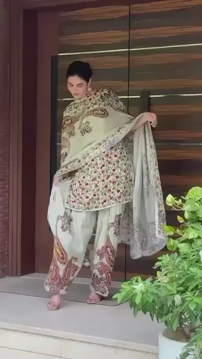 Satin Organza Designer Suit