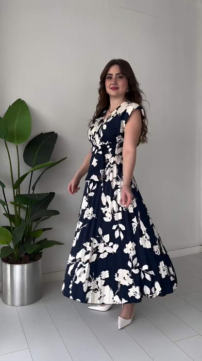 Remini casual Peplum pleated crepe dress for women