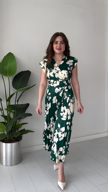 Remini casual Peplum pleated crepe dress for women